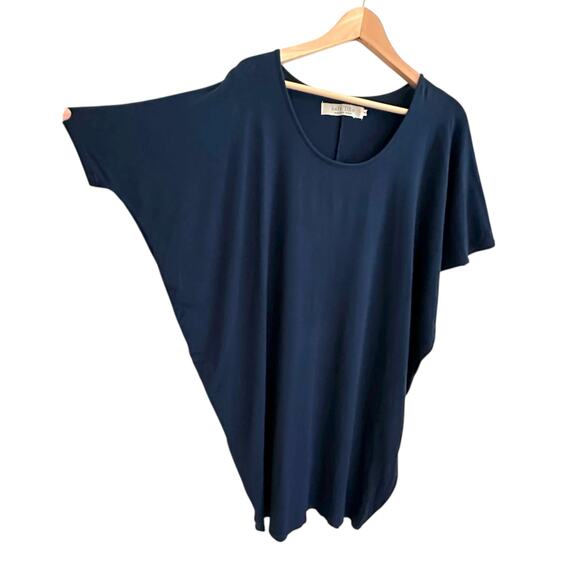 Salt Liko Hawaii Batwing  Short Sleeve Dress Sz L Dark Blue Resort Laganlook - Picture 2 of 8